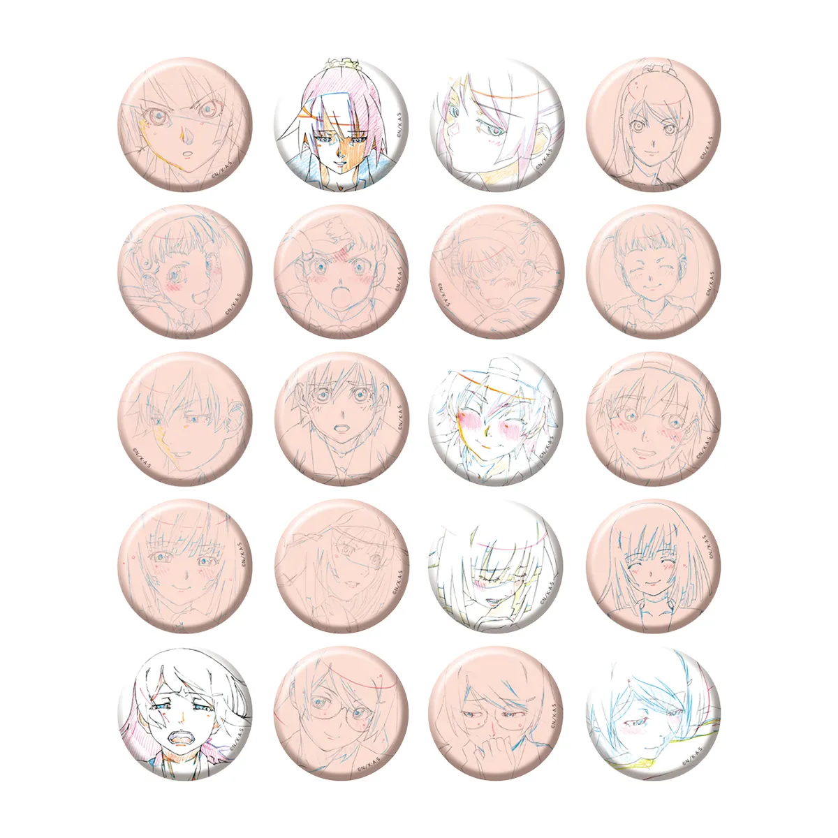 ランダム原画「表情」缶バッジコレクション　全20種＜物語＞シリーズ