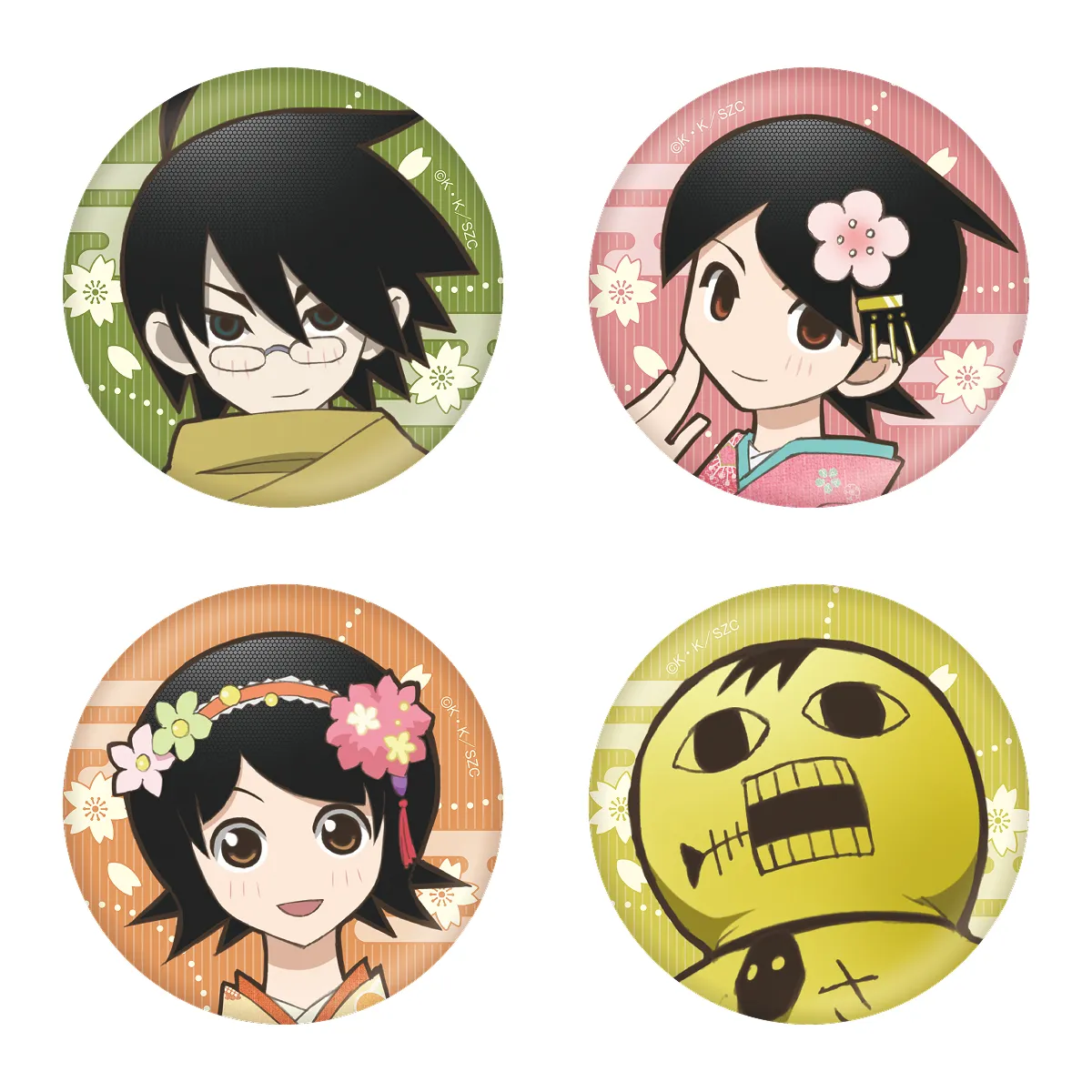 さよなら絶望先生和紙風缶バッジ4個セット